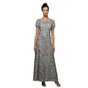 ALEX EVENINGS Rosette A-Line Gown Size 10